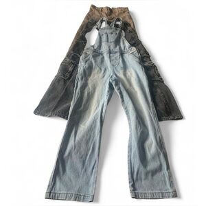 Bundle of 3 denim pants  10-12 girl western casual jeans cargo wide leg romper